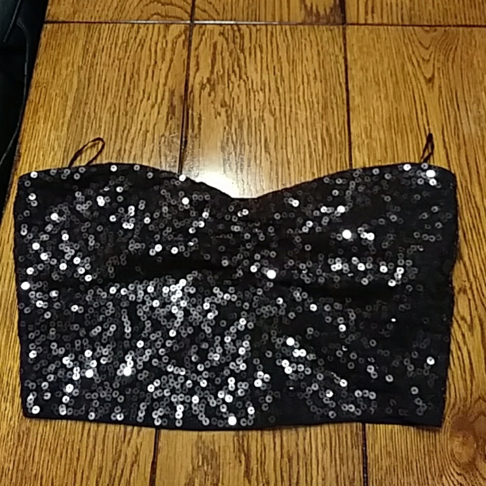 Sequined bralette crop top
